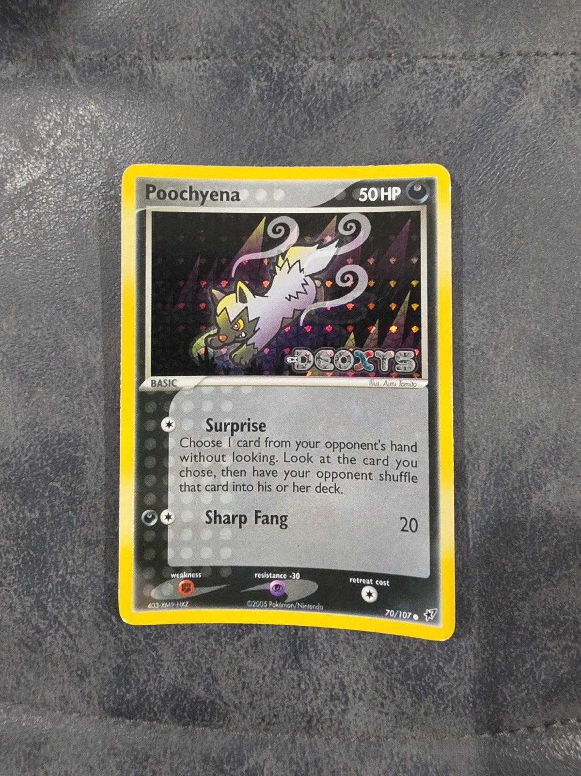 Pokémon TCG Poochyena EX Deoxys 70/107 Reverse Holo Common 2005 - LP – Photo 1